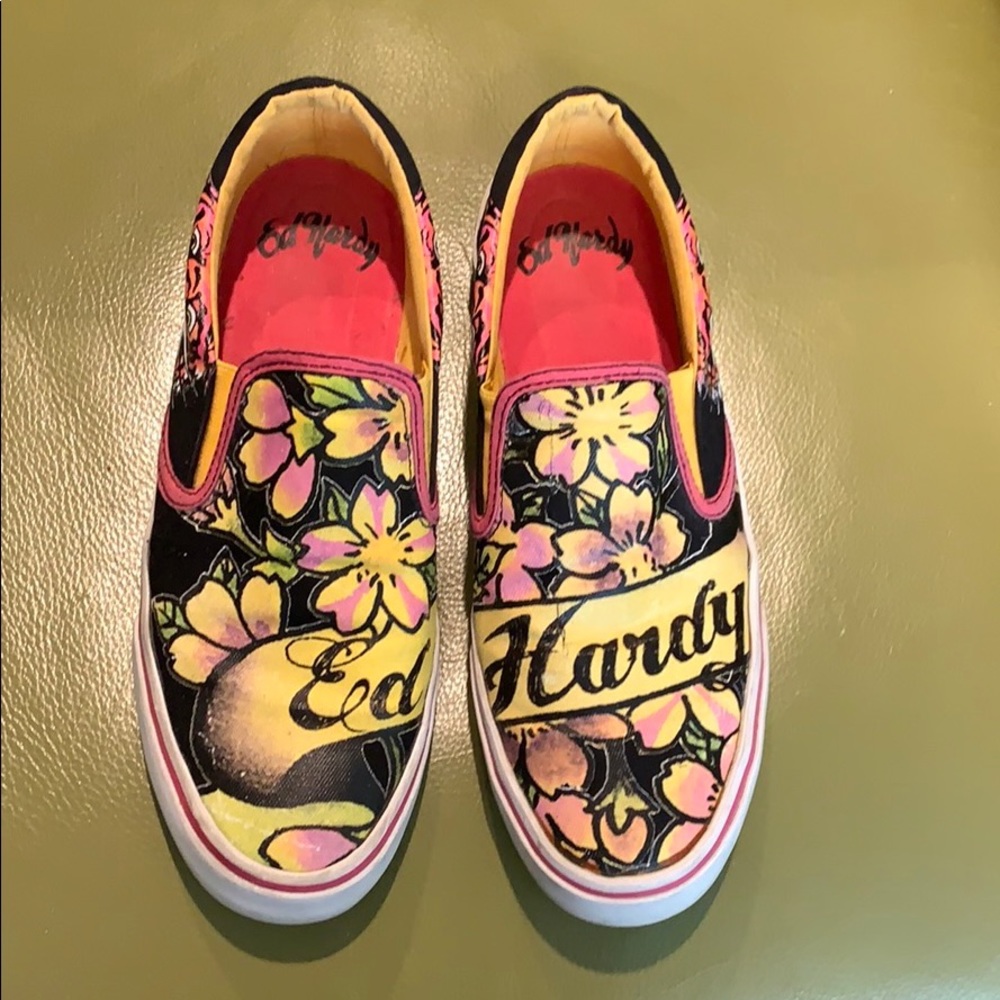 Ed Hardy slip-on sneakers